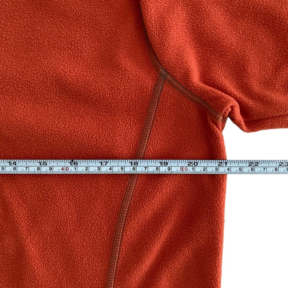 Eddie Bauer Sz Medium Mens 1/4 Zip Fleece Pullover Sweatshirt Orange Long Sleeve - Picture 3 of 12